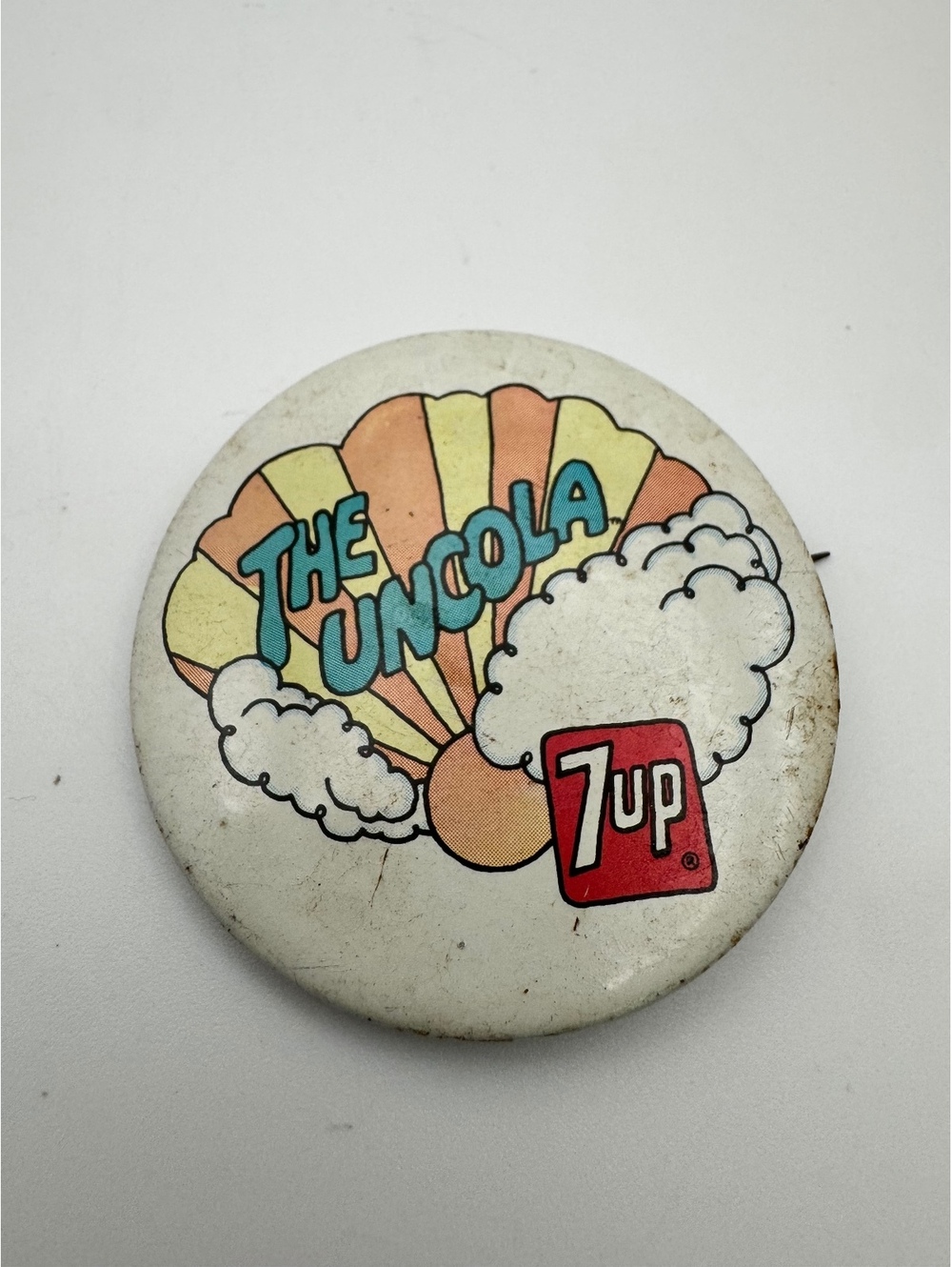 Vintage The Uncola 7up Pinback Button Badge Advertisement Promo